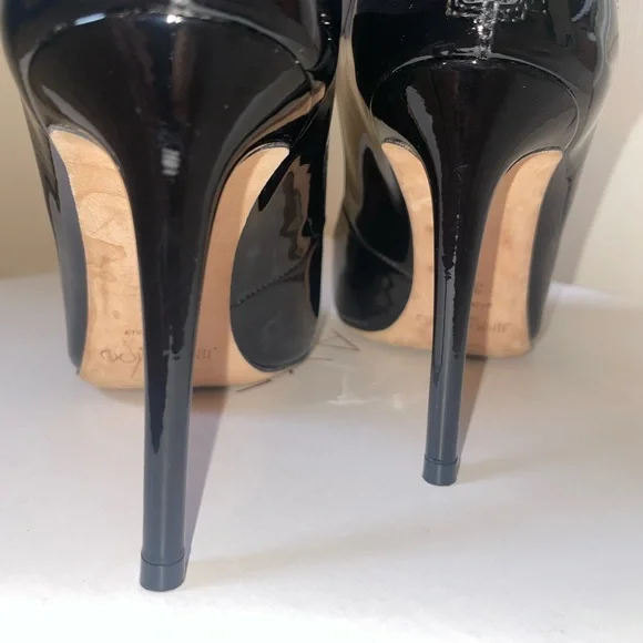 Jimmy Choo Vita 100 black leather pump pointy toe lace up size 36 1/2 - Picture 2 of 6